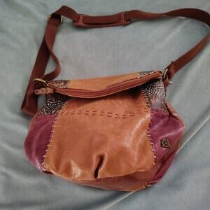 The Sak Tan Crossbody Bag with Front Flap & Hidden Zipper Pocket